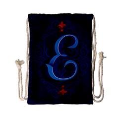 Marquis Love Dope Lettering Blue Red Alphabet E Drawstring Bag (small) by Mariart