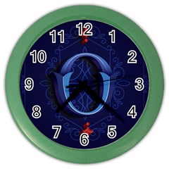 Marquis Love Dope Lettering Blue Red Alphabet O Color Wall Clocks