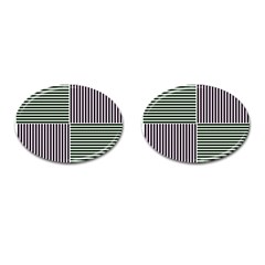 Mccollough Test Image Colour Effec Line Cufflinks (oval)