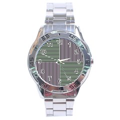 Mccollough Test Image Colour Effec Line Stainless Steel Analogue Watch