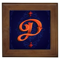 Marquis Love Dope Lettering Blue Red Orange Alphabet P Framed Tiles by Mariart