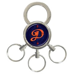 Marquis Love Dope Lettering Blue Red Orange Alphabet P 3-ring Key Chains