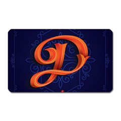 Marquis Love Dope Lettering Blue Red Orange Alphabet P Magnet (rectangular) by Mariart