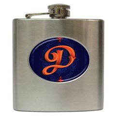 Marquis Love Dope Lettering Blue Red Orange Alphabet P Hip Flask (6 Oz)