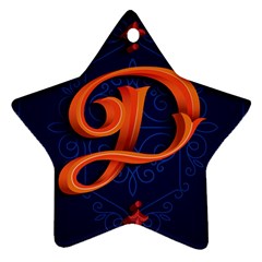 Marquis Love Dope Lettering Blue Red Orange Alphabet P Star Ornament (two Sides) by Mariart