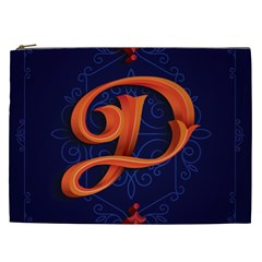 Marquis Love Dope Lettering Blue Red Orange Alphabet P Cosmetic Bag (xxl) 