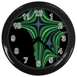 Line Light Star Green Black Space Wall Clocks (Black) Front
