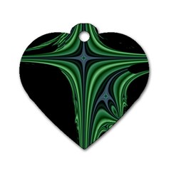 Line Light Star Green Black Space Dog Tag Heart (one Side)