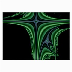 Line Light Star Green Black Space Large Glasses Cloth (2-side) by Mariart