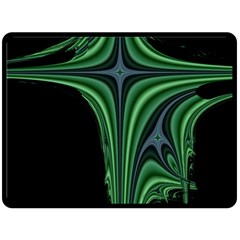 Line Light Star Green Black Space Fleece Blanket (large) 