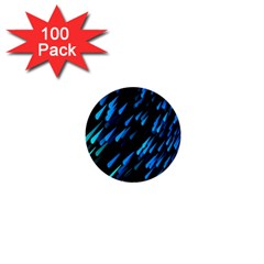 Meteor Rain Water Blue Sky Black Green 1  Mini Buttons (100 Pack)  by Mariart