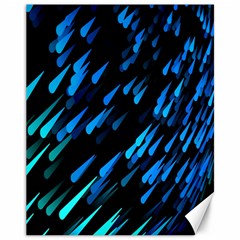 Meteor Rain Water Blue Sky Black Green Canvas 11  X 14   by Mariart