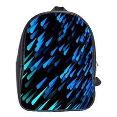 Meteor Rain Water Blue Sky Black Green School Bags(large) 