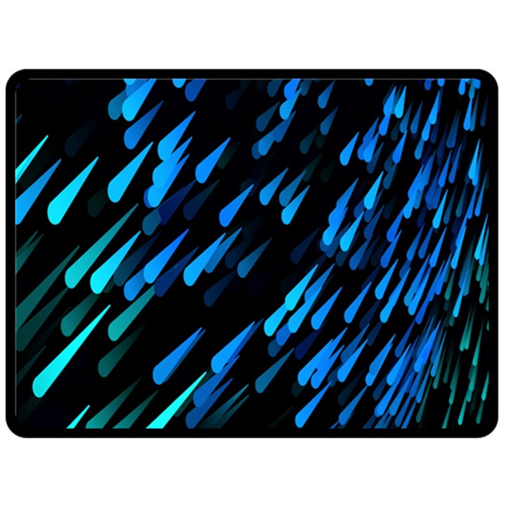 Meteor Rain Water Blue Sky Black Green Fleece Blanket (Large) 