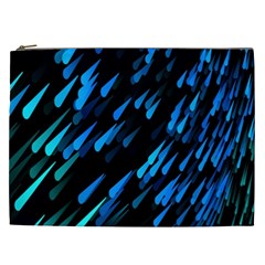 Meteor Rain Water Blue Sky Black Green Cosmetic Bag (xxl) 