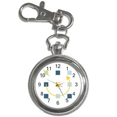 Plaid Arrow Yellow Blue Key Key Chain Watches