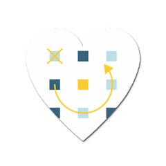 Plaid Arrow Yellow Blue Key Heart Magnet