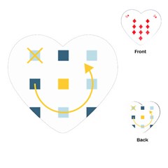 Plaid Arrow Yellow Blue Key Playing Cards (heart)  by Mariart