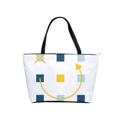 Plaid Arrow Yellow Blue Key Shoulder Handbags by Mariart