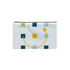 Plaid Arrow Yellow Blue Key Cosmetic Bag (small)  by Mariart