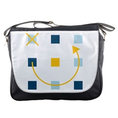 Plaid Arrow Yellow Blue Key Messenger Bags by Mariart