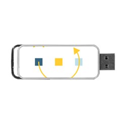 Plaid Arrow Yellow Blue Key Portable Usb Flash (two Sides)