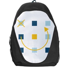 Plaid Arrow Yellow Blue Key Backpack Bag by Mariart