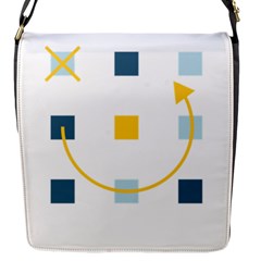 Plaid Arrow Yellow Blue Key Flap Messenger Bag (s) by Mariart