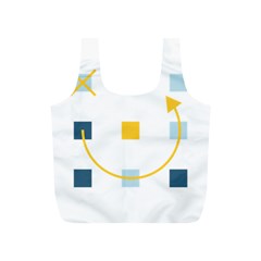 Plaid Arrow Yellow Blue Key Full Print Recycle Bags (s) 