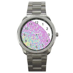 Japanese Name Circle Purple Yellow Green Red Blue Color Rainbow Sport Metal Watch by Mariart