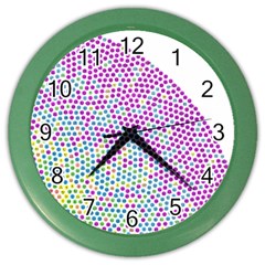 Japanese Name Circle Purple Yellow Green Red Blue Color Rainbow Color Wall Clocks by Mariart