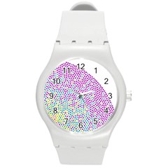 Japanese Name Circle Purple Yellow Green Red Blue Color Rainbow Round Plastic Sport Watch (m) by Mariart