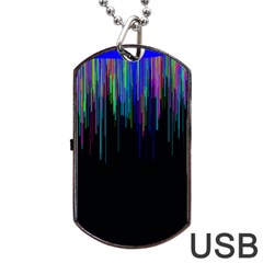 Rain Color Paint Rainbow Dog Tag Usb Flash (one Side)