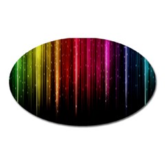 Rain Color Rainbow Line Light Green Red Blue Gold Oval Magnet by Mariart