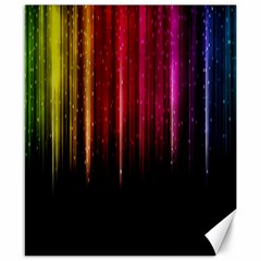 Rain Color Rainbow Line Light Green Red Blue Gold Canvas 8  X 10  by Mariart