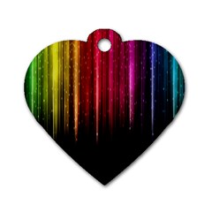 Rain Color Rainbow Line Light Green Red Blue Gold Dog Tag Heart (one Side) by Mariart