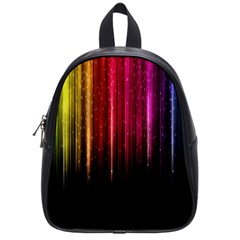Rain Color Rainbow Line Light Green Red Blue Gold School Bags (small) 