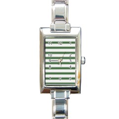 Plaid Line Green Line Horizontal Rectangle Italian Charm Watch by Mariart