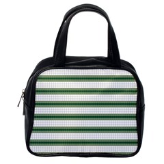Plaid Line Green Line Horizontal Classic Handbags (one Side)