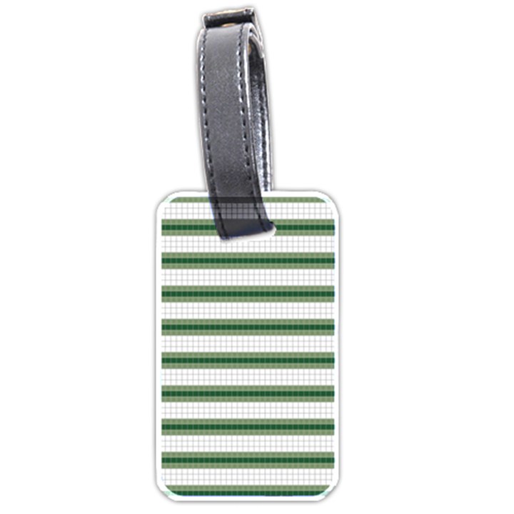 Plaid Line Green Line Horizontal Luggage Tags (One Side) 