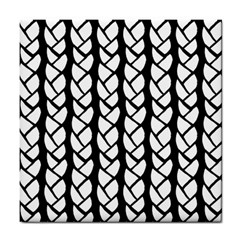 Ropes White Black Line Tile Coasters