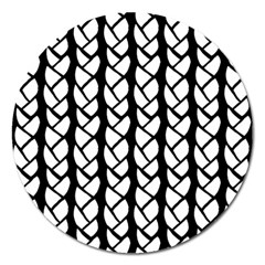 Ropes White Black Line Magnet 5  (round)