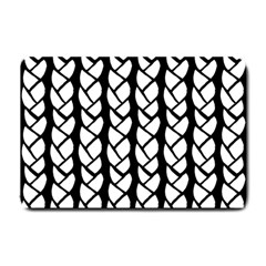 Ropes White Black Line Small Doormat  by Mariart