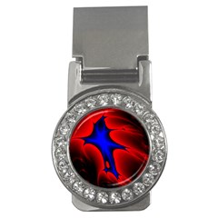 Space Red Blue Black Line Light Money Clips (cz)  by Mariart
