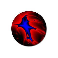 Space Red Blue Black Line Light Magnet 3  (round)