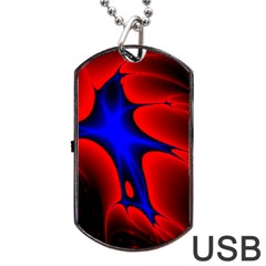 Space Red Blue Black Line Light Dog Tag Usb Flash (two Sides)