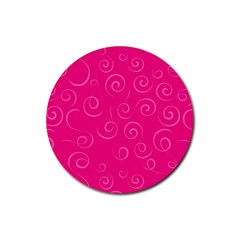 Pattern Rubber Round Coaster (4 Pack)  by ValentinaDesign