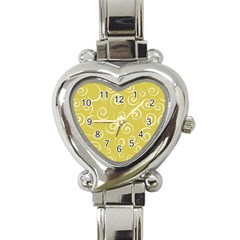 Floral Pattern Heart Italian Charm Watch by ValentinaDesign