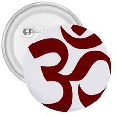 Hindu Om Symbol (Dark Red) 3  Buttons