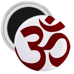 Hindu Om Symbol (dark Red) 3  Magnets by abbeyz71